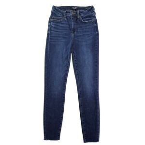 Judy Blue Skinny Jeans Womens 3/26 Blue Raw Hem High Rise JB88527